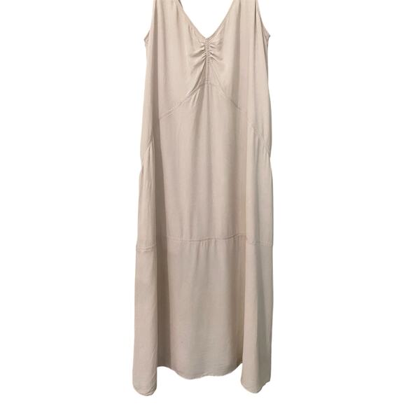 A.L.C. Crepe Midi Dress Medium SAMPLE Pale Pink Nude V-Neck Light Minimalist - Picture 11 of 13